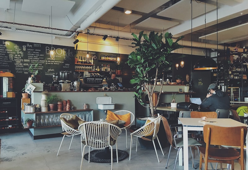 Cozy Industrial Coffee Shop Interior